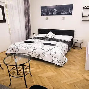 Black & White By Wenceslas Square And Muzeum Praga